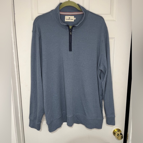 The Normal Brand Puremeso Weekend Quarter Zip in Mineral Blue Mens Size XXL - Picture 7 of 13